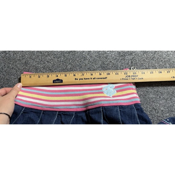 Rocawear Denim‎ Mini Skirt Women's Y2K Pleated Embroidered Sz 12 Vintage - Picture 8 of 10